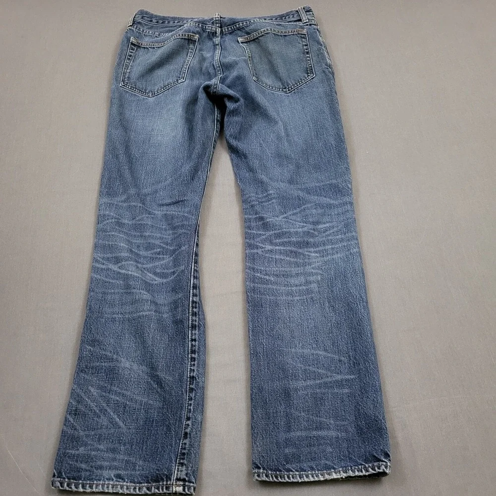 J. Crew Mens‎ 33W 32L Vintage Slim Jeans Distressed Blue Cotton